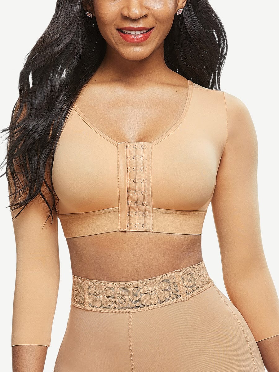 Post-Surgical Slimming Crop Shapewear with 3-Row Hooks