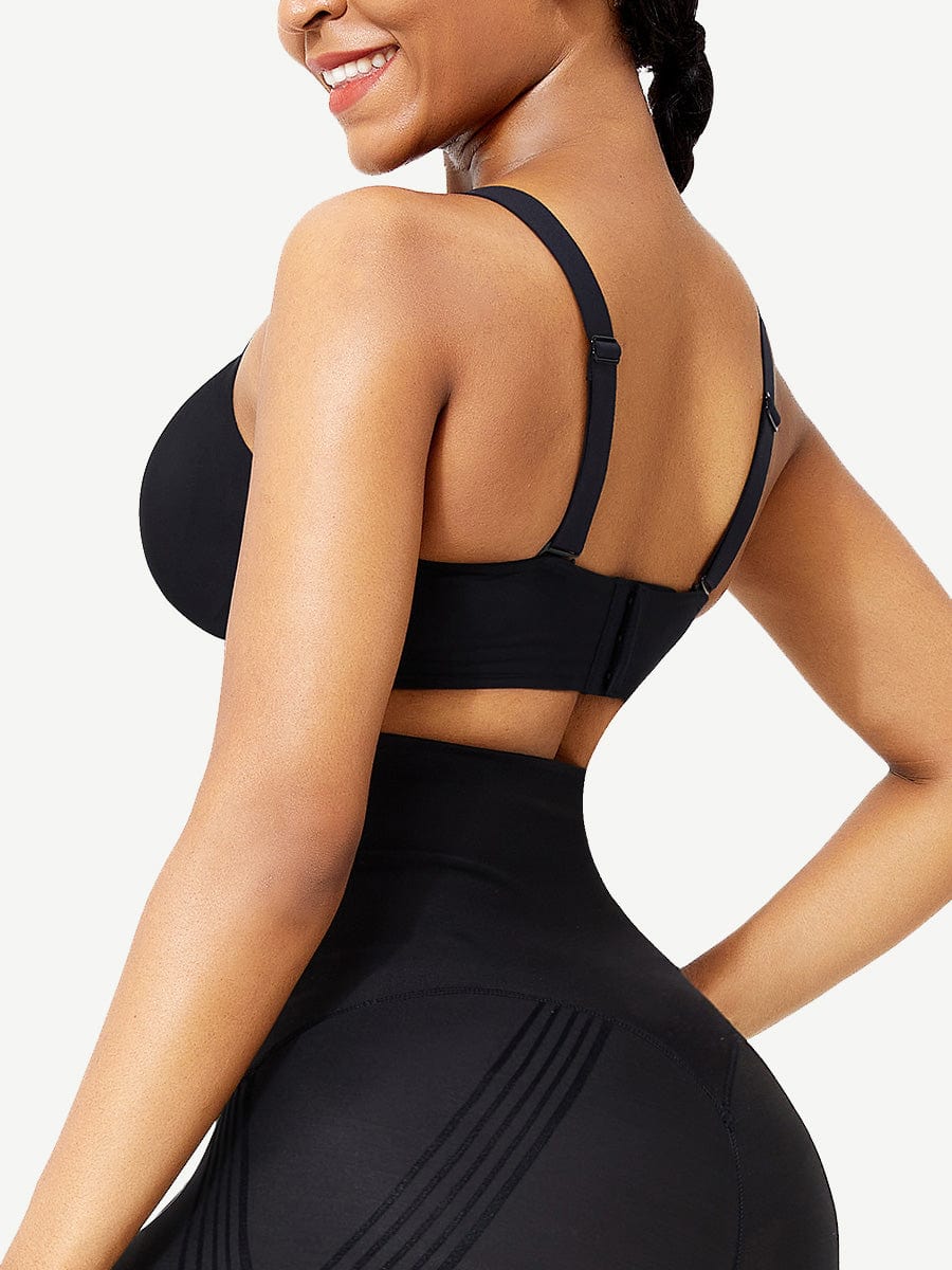 Black Seamless Shapewear Bra with Removable Pads