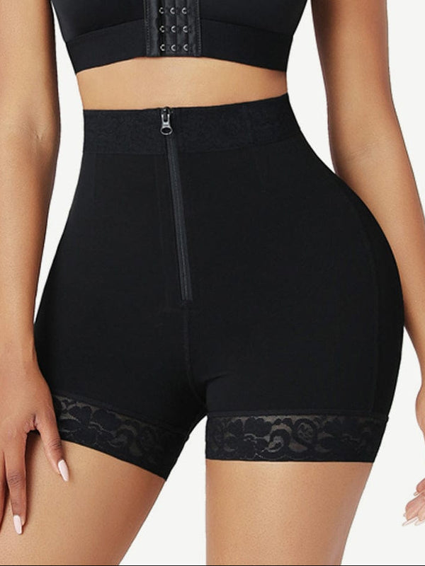 Front Zip High-Waist Butt Lifter Shorts - Curve Creator