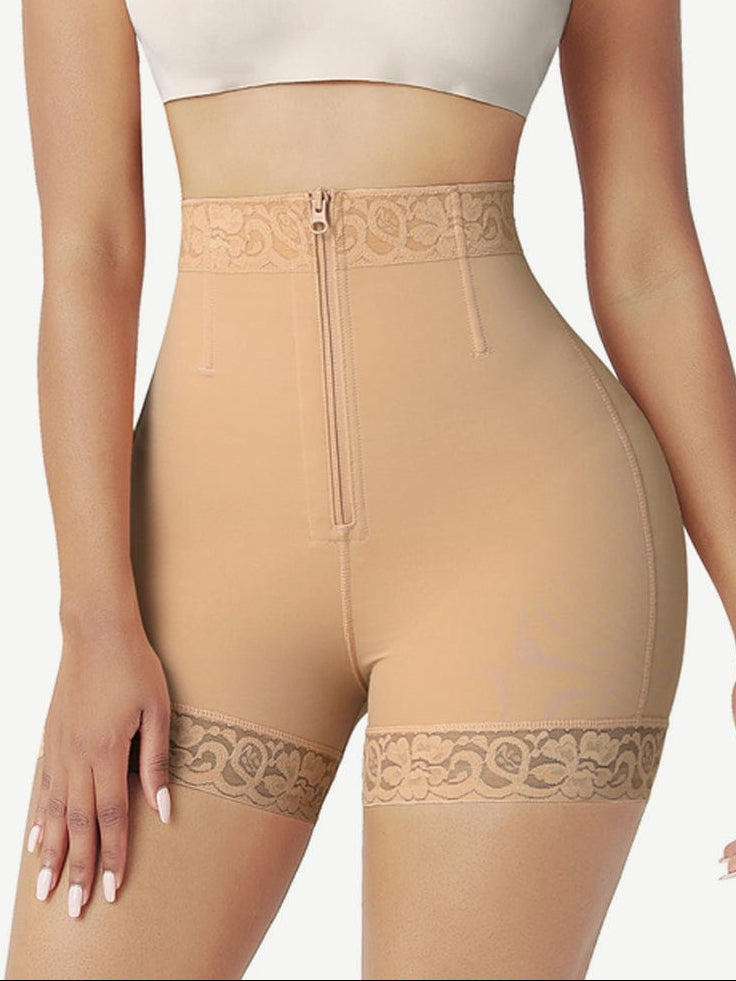 Front Zip High-Waist Butt Lifter Shorts - Curve Creator