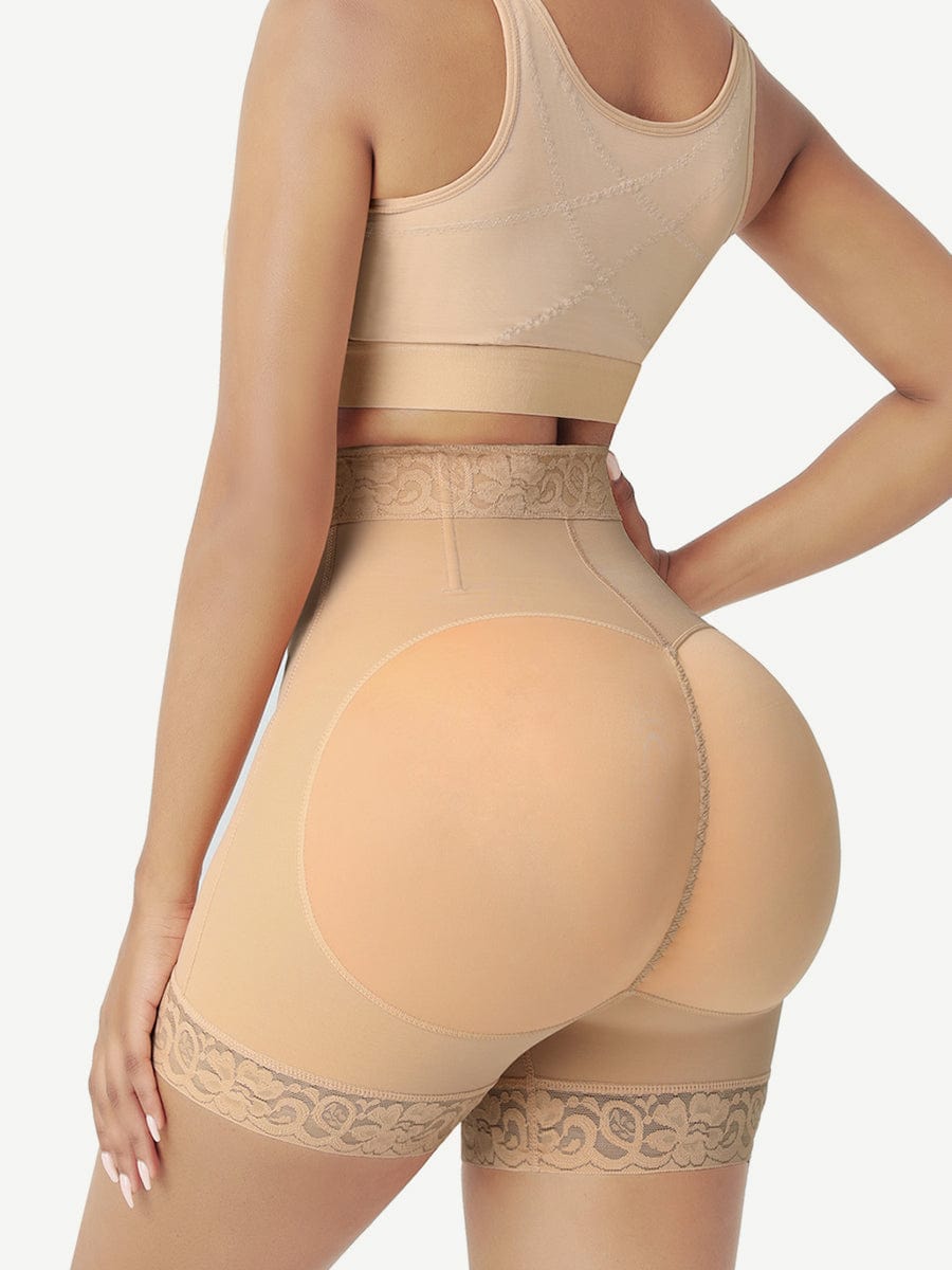 Front Zip High-Waist Butt Lifter Shorts - Curve Creator