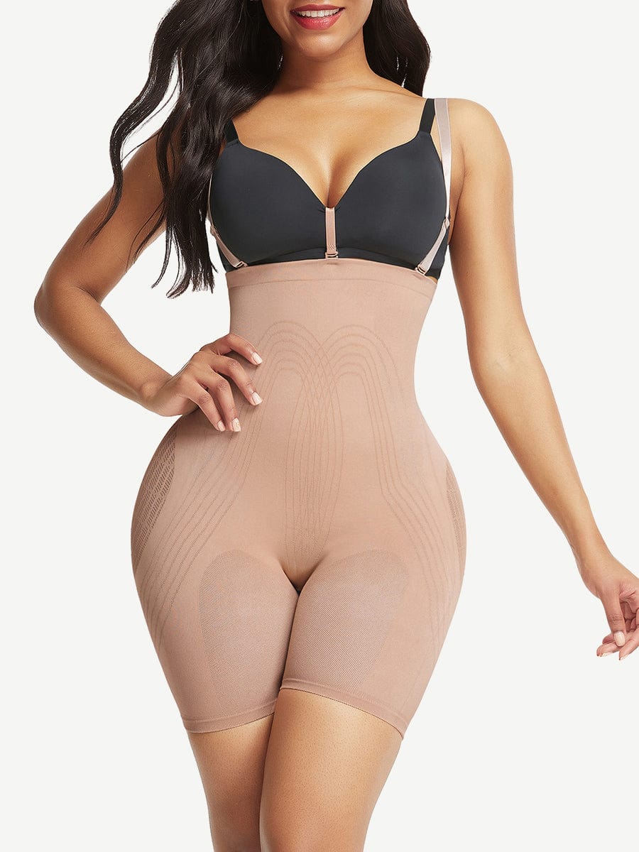 Ultimate Contour Black High-Waisted Shapewear with Secure Bra Clips