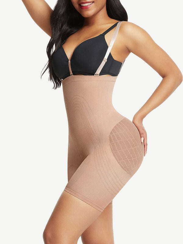 Ultimate Contour Black High-Waisted Shapewear with Secure Bra Clips