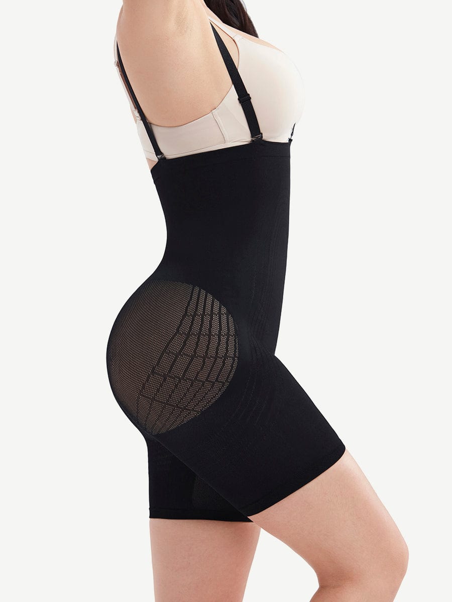 Ultimate Contour Black High-Waisted Shapewear with Secure Bra Clips