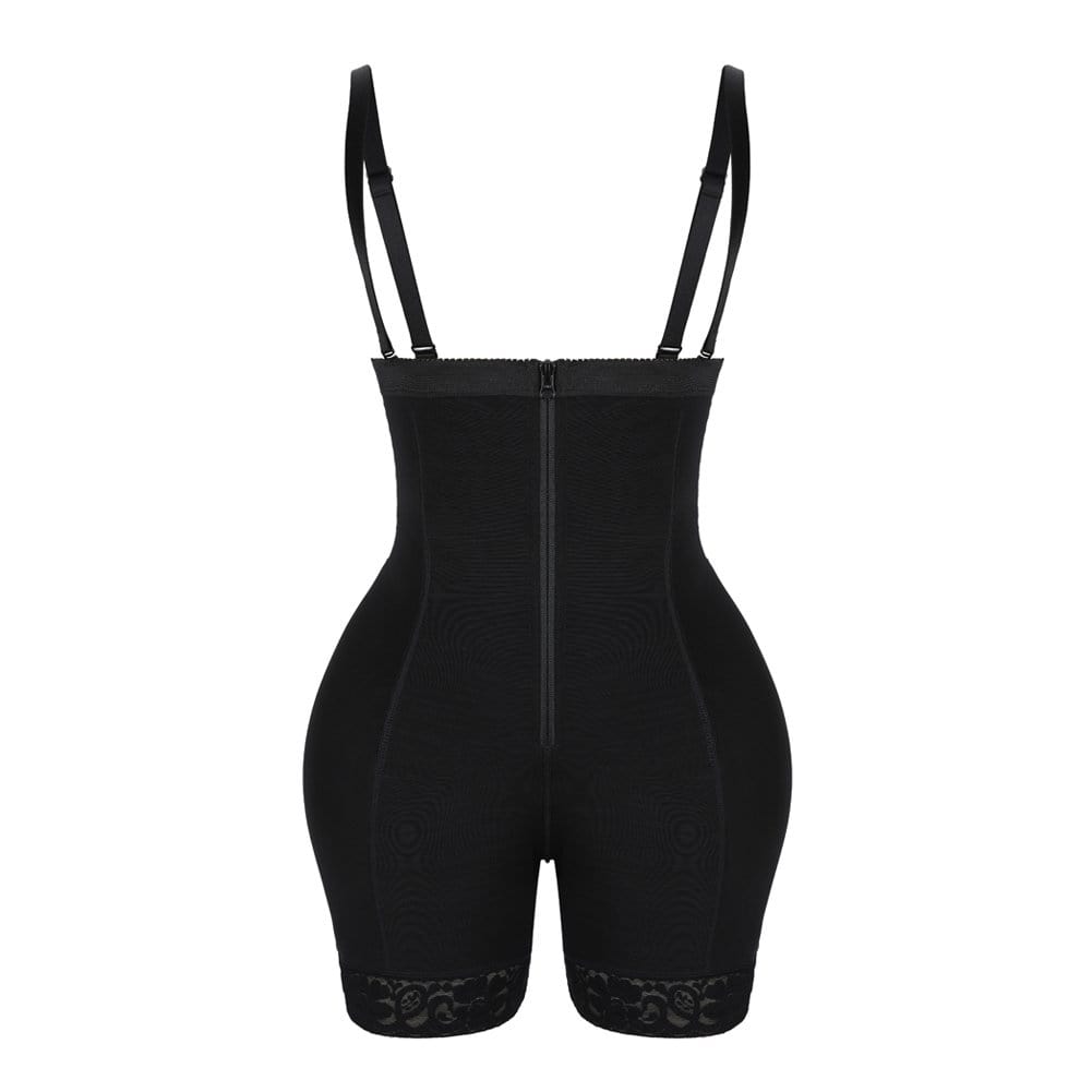 High-Waist Lace Butt Lifter with Removable Pads & Firm Compression