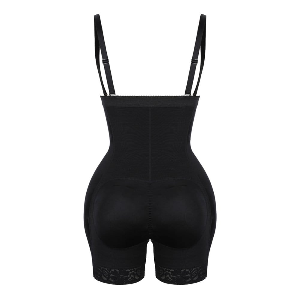 High-Waist Lace Butt Lifter with Removable Pads & Firm Compression