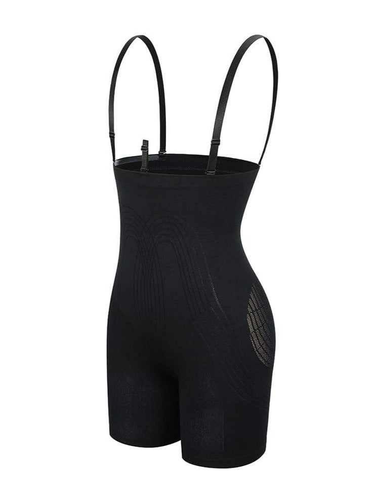 Ultimate Contour Black High-Waisted Shapewear with Secure Bra Clips