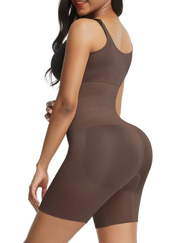 Skin-Friendly Black Full Body Shaper with Adjustable Straps for Secret Slimming