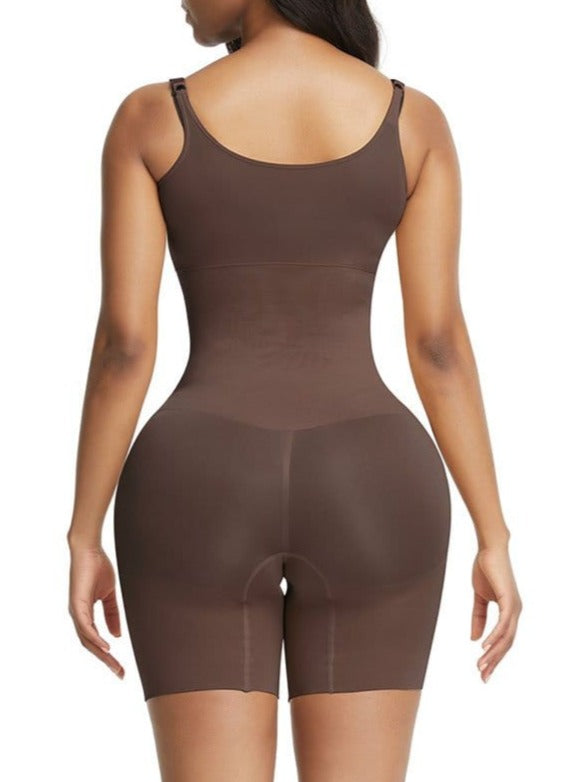 Skin-Friendly Black Full Body Shaper with Adjustable Straps for Secret Slimming