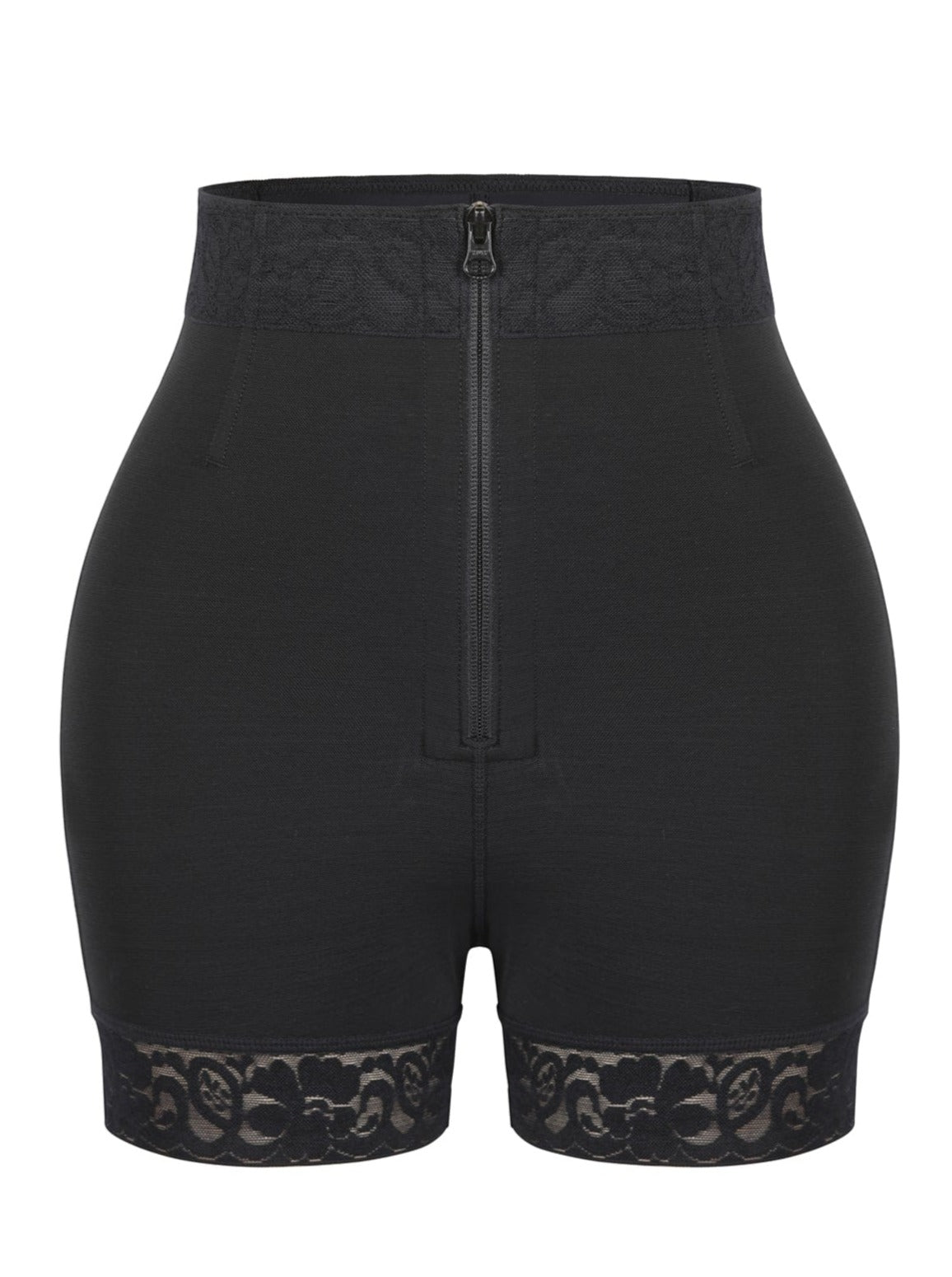 Front Zip High-Waist Butt Lifter Shorts - Curve Creator
