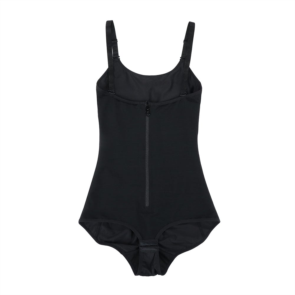 Sleek Black High Waist Body Shaper with Crotch Hooks