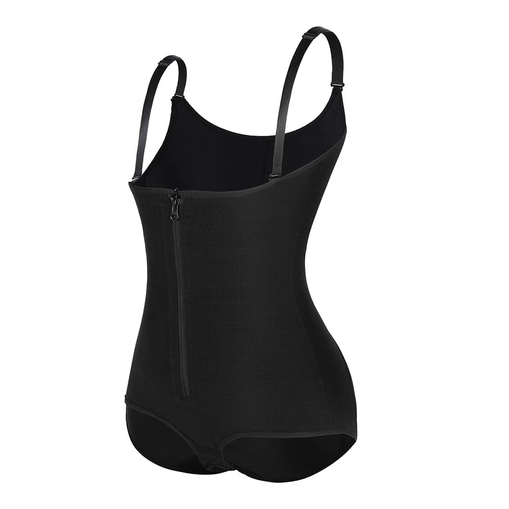 Sleek Black High Waist Body Shaper with Crotch Hooks