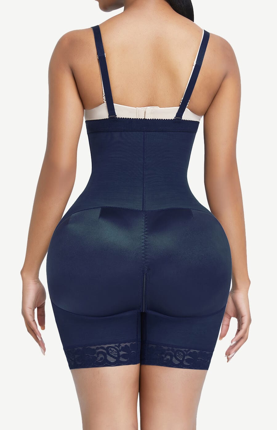 Detachable Straps Post-Op Full Body Shaper with Zipper Tummy Control