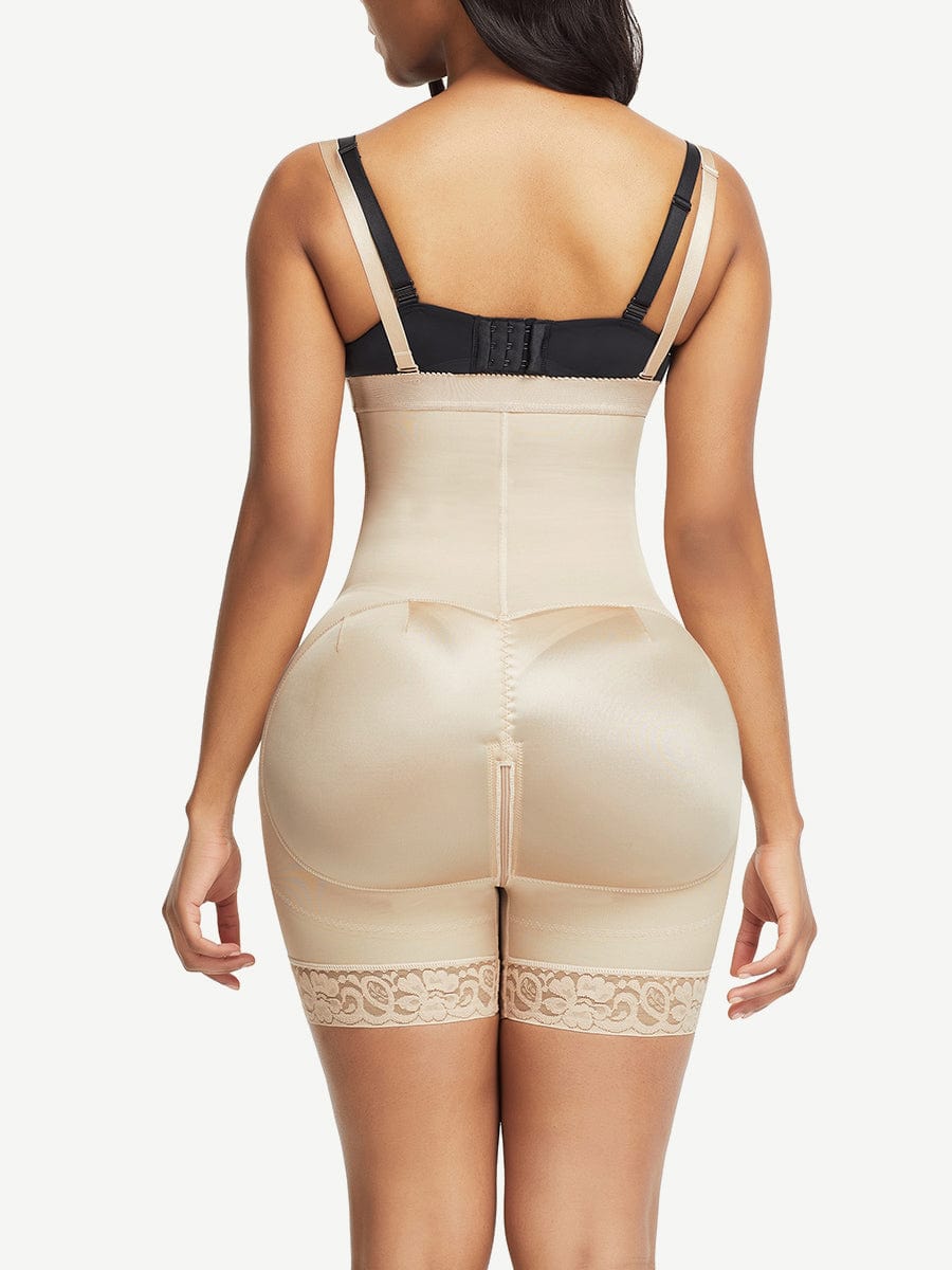 Elegant Post-Op Body Shaper with Detachable Straps and Side Zipper