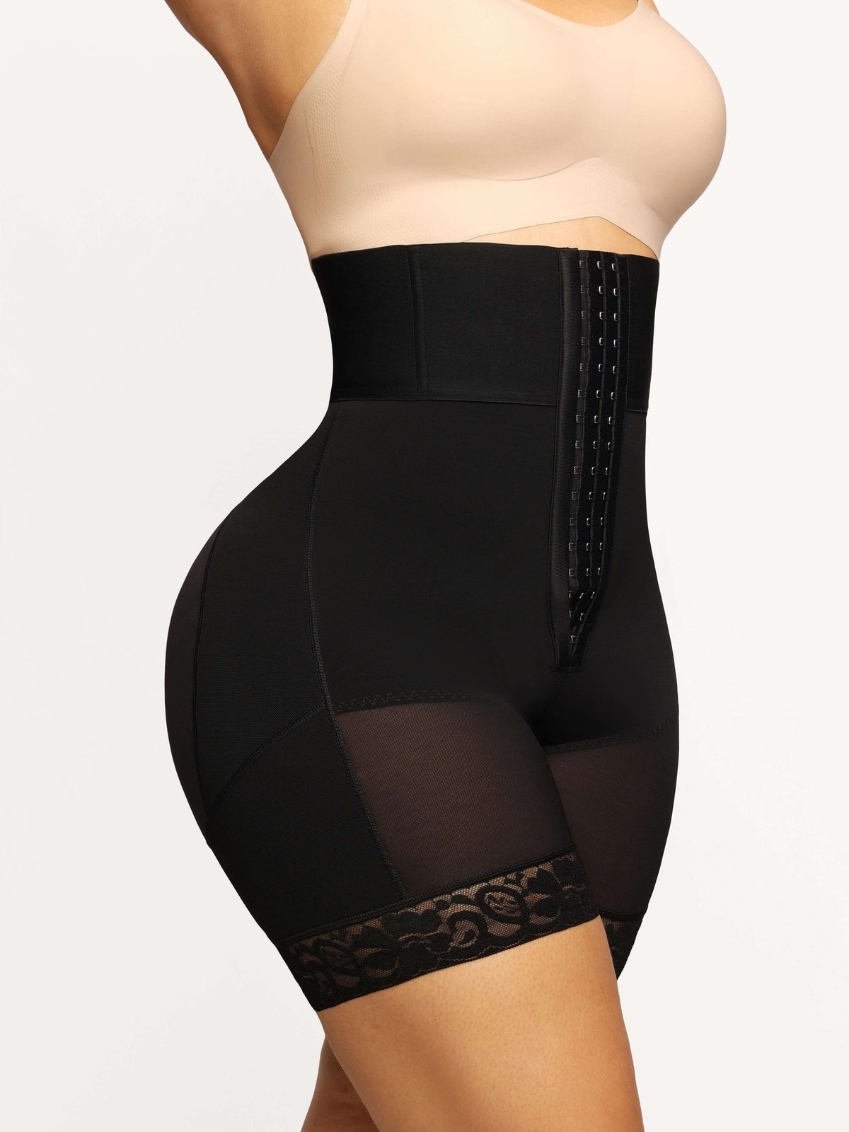 Triple-Breasted High-Waist Butt Lifter Shapewear with Elastic Support