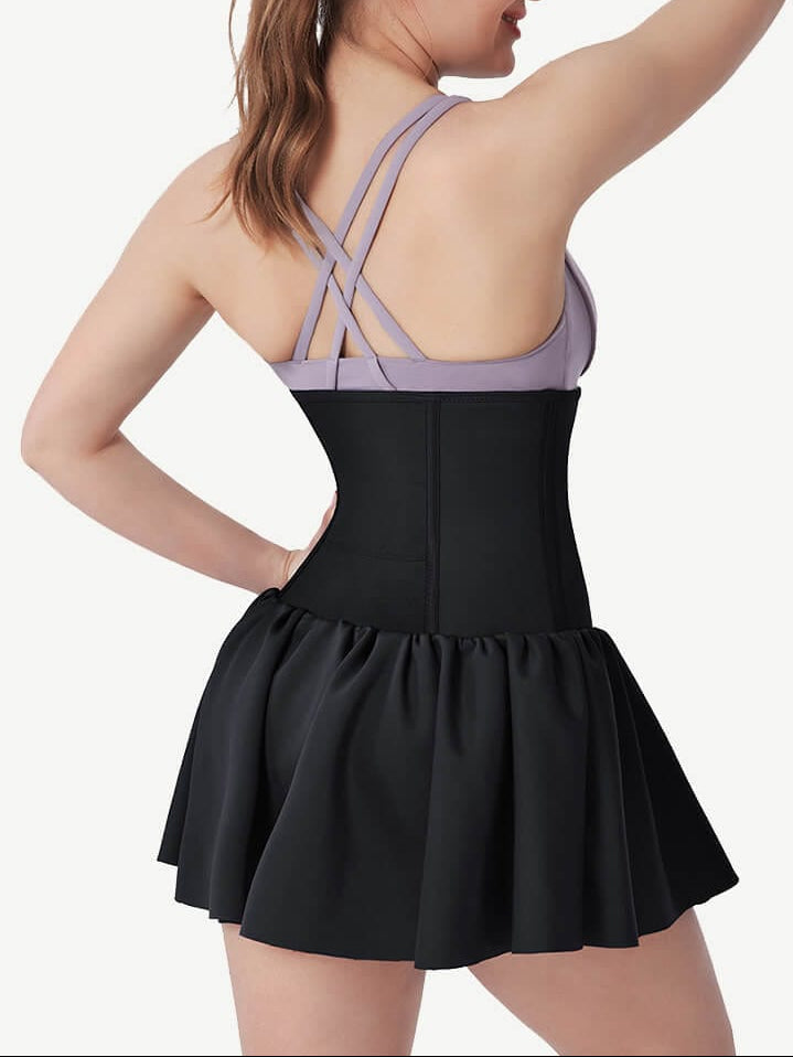 Sculpting Sauna Effect Waist Trainer Skirt with 8 Steel Bones