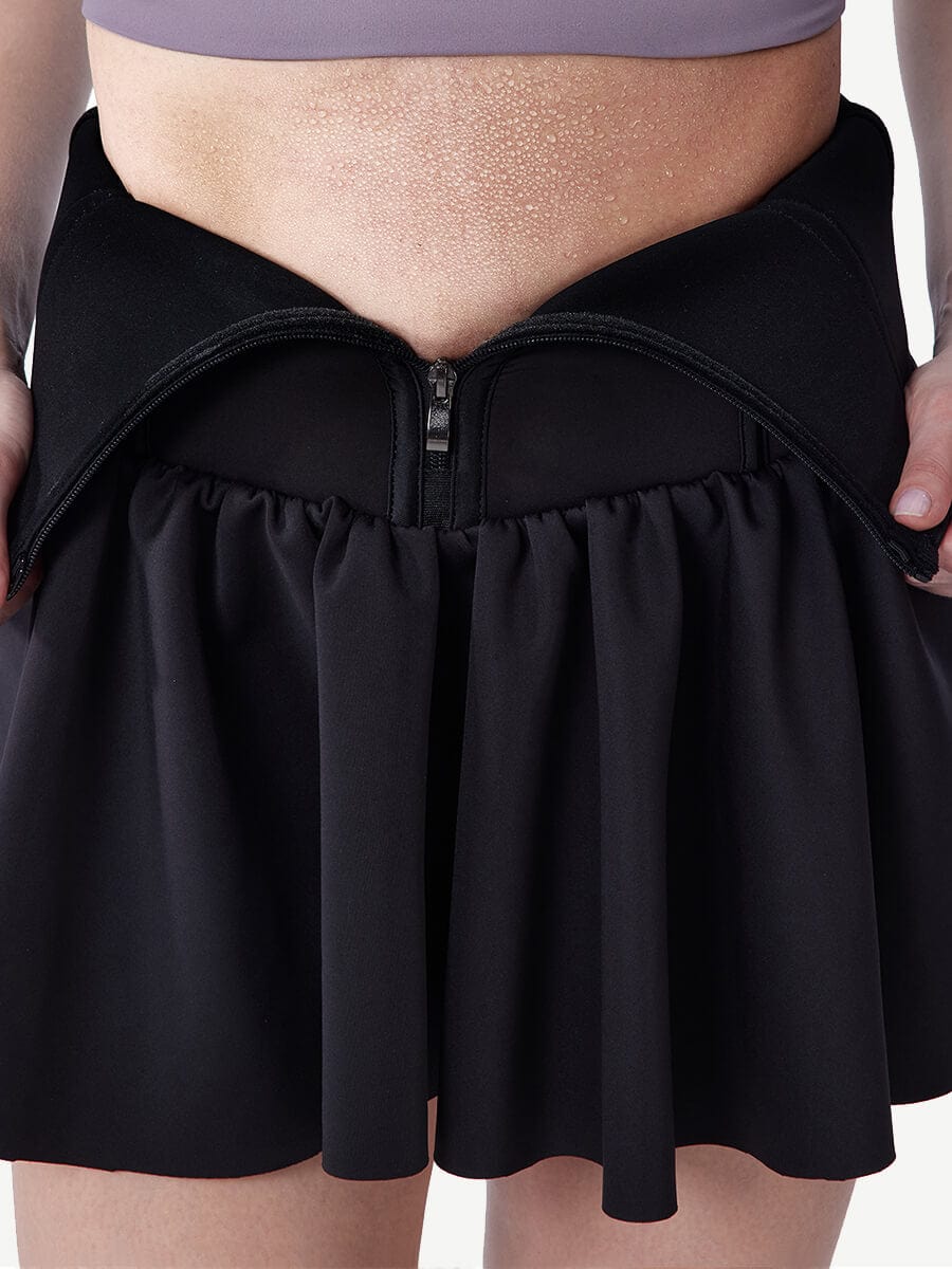 Sculpting Sauna Effect Waist Trainer Skirt with 8 Steel Bones
