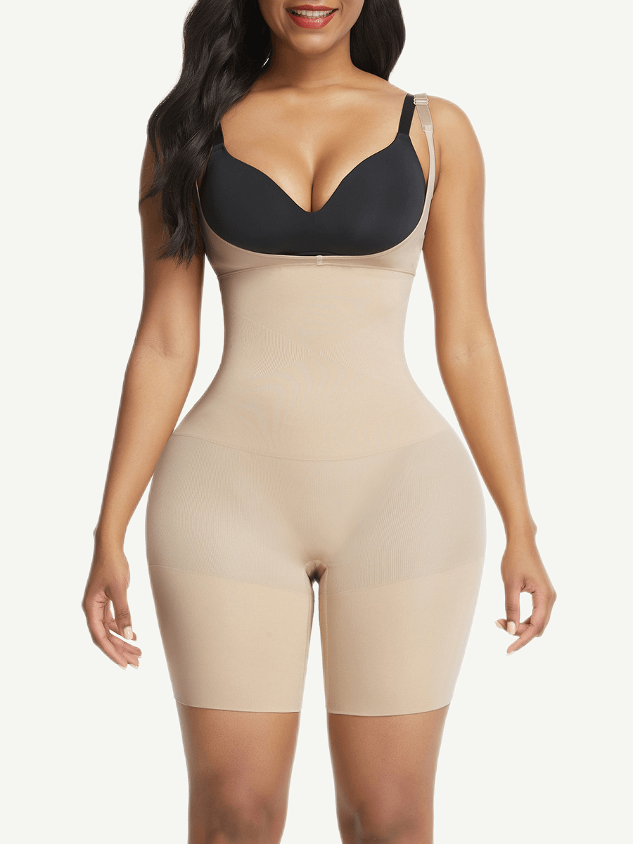 Eco-Friendly Seamless Open-Bust Mid-Thigh Shaper