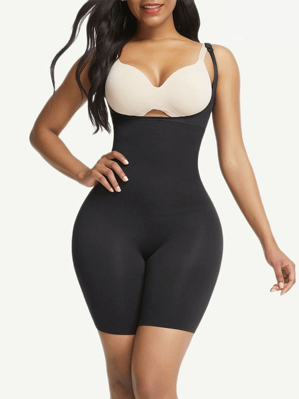 Eco-Friendly Seamless Open-Bust Mid-Thigh Shaper