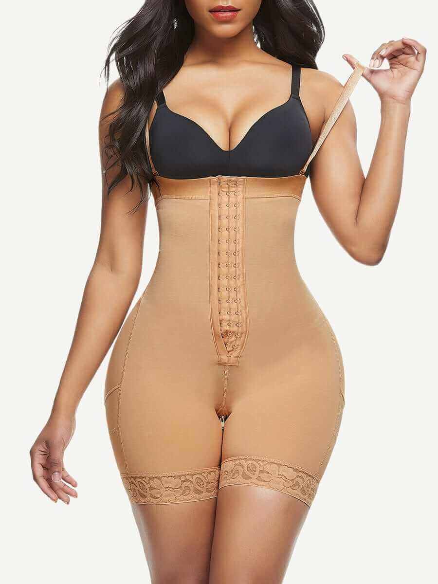 Elegant Lace Trim Post-Surgery Full Body Shaper
