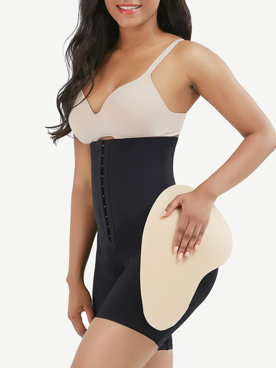 High-Waist Tummy Control Shapewear with Removable Hip Enhancers