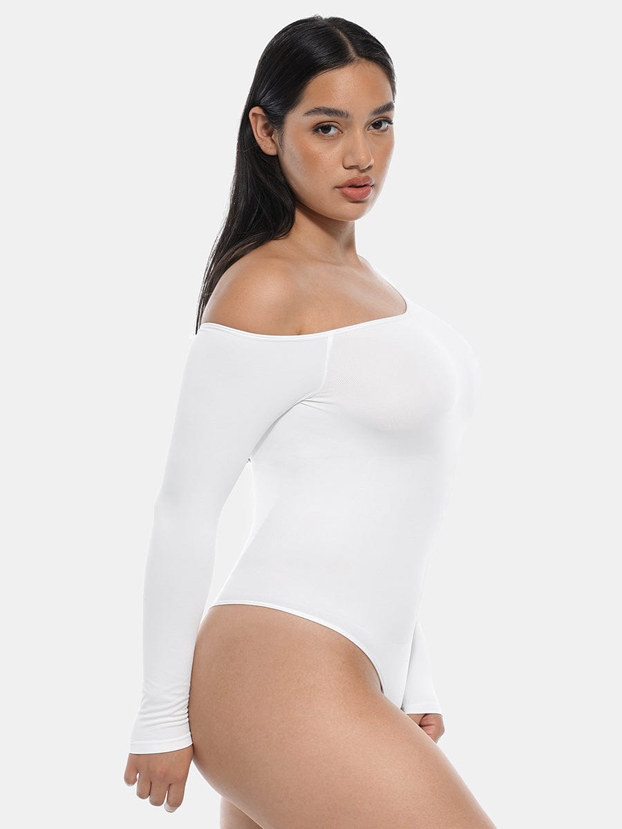 Sculpting Seamless Diagonal Neck Waist Control Bodysuit