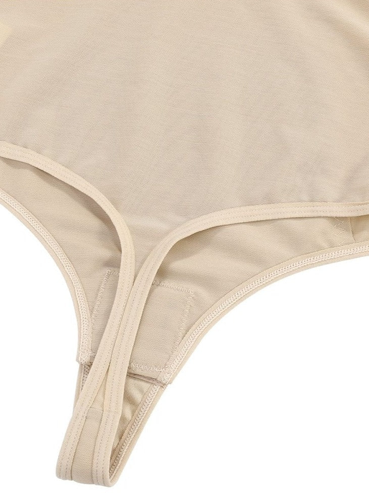 Seductive Plunge Low-Back Bridal Thong Bodysuit