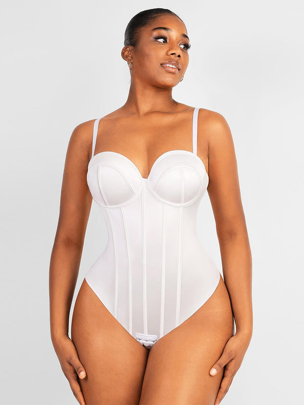 Cupped Shimmer Strapless Bodysuit for Flawless Silhouette