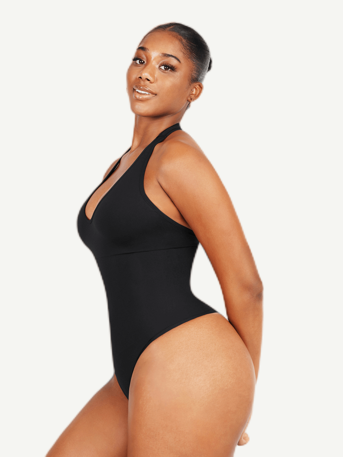 Elegant Seamless Hanging Neck Bodysuit Shapewear