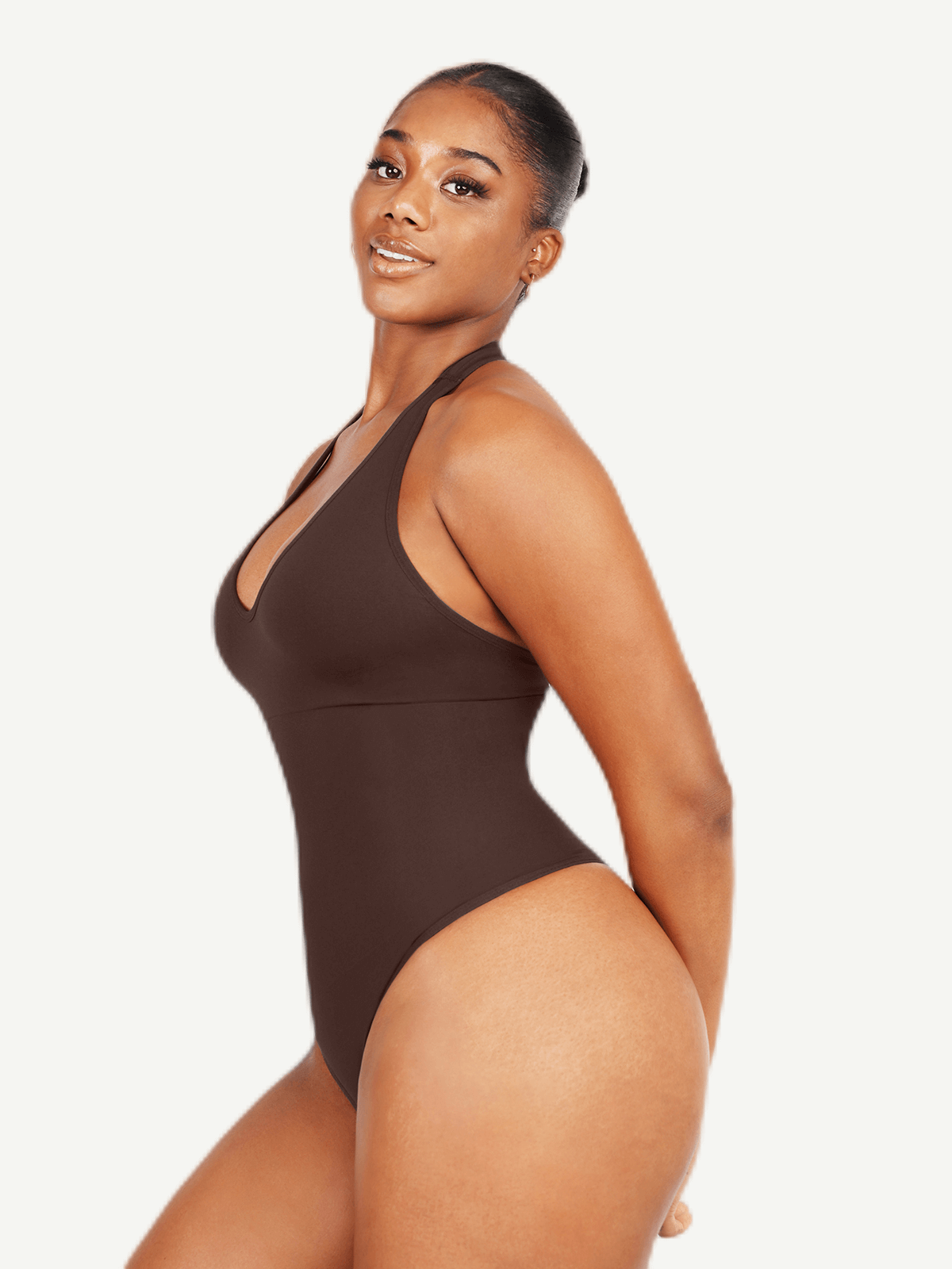 Elegant Seamless Hanging Neck Bodysuit Shapewear
