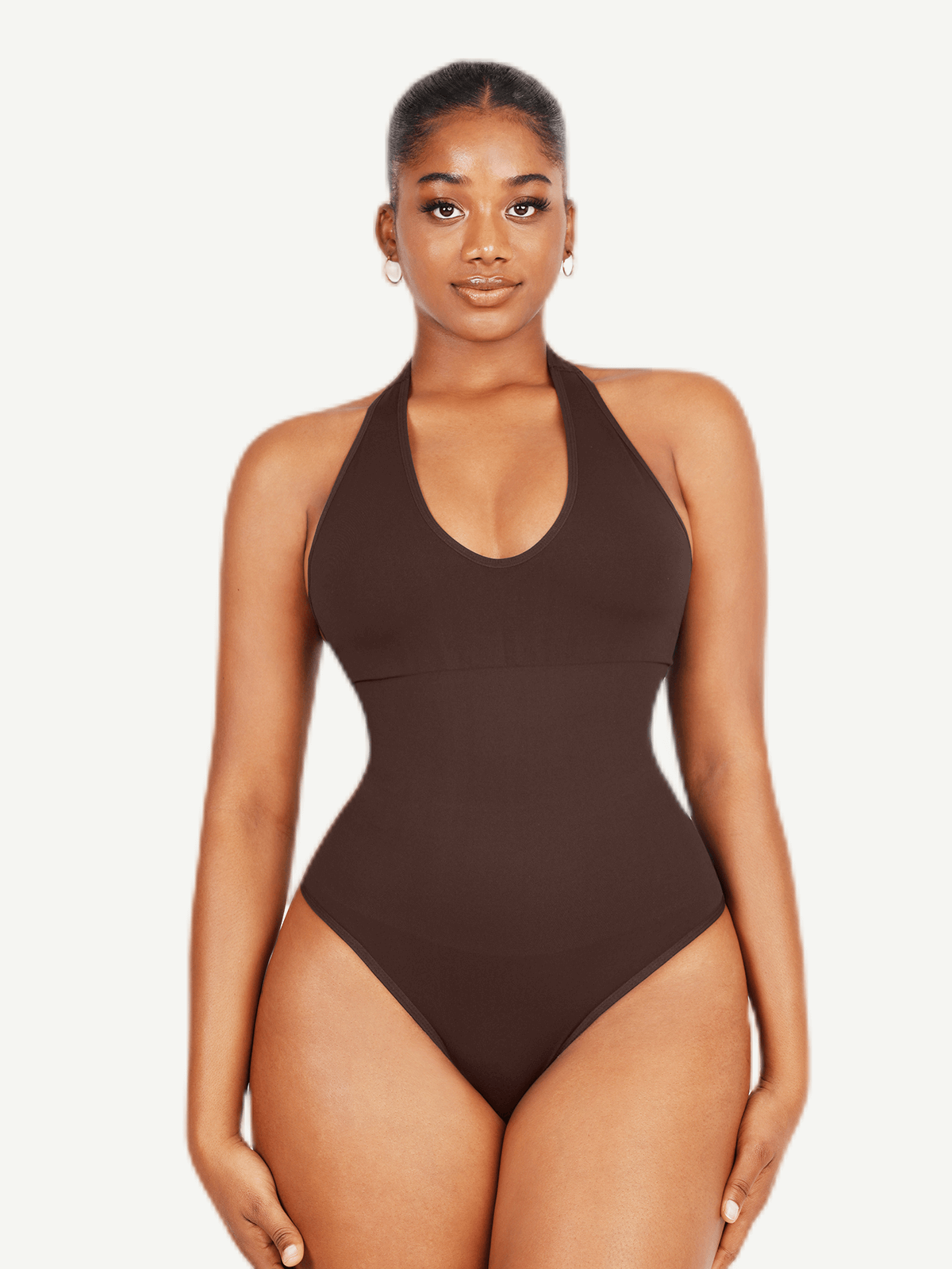 Elegant Seamless Hanging Neck Bodysuit Shapewear