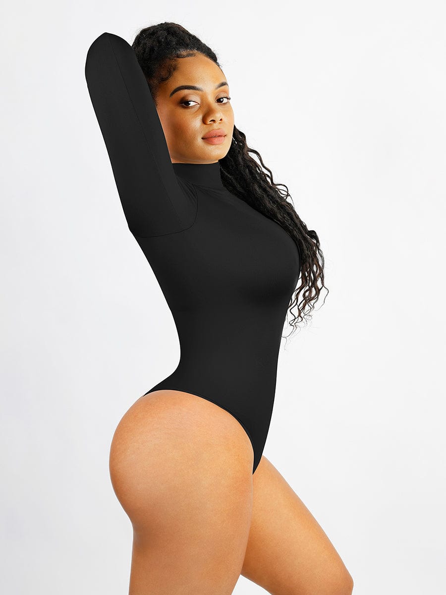 Eco Chic Seamless Turtleneck Thong Bodysuit