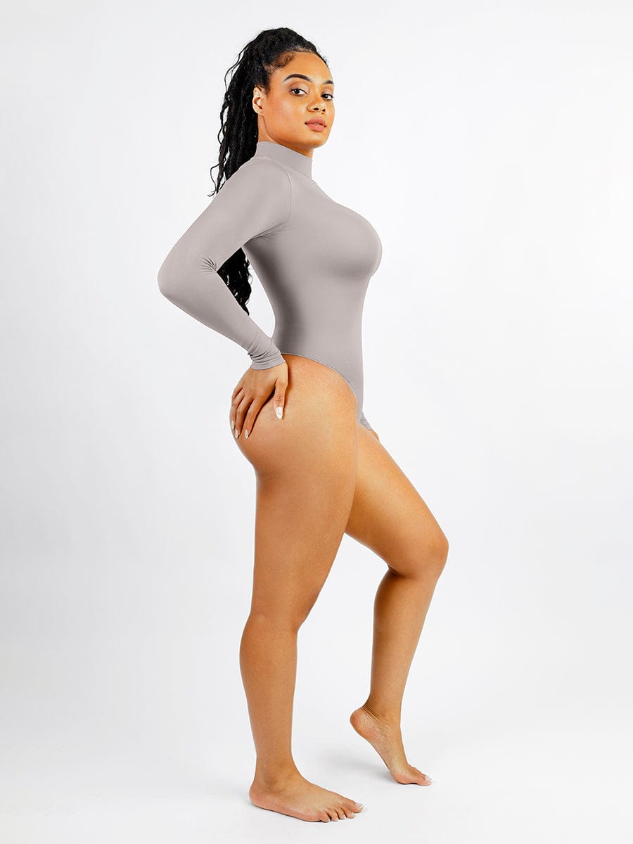 Eco Chic Seamless Turtleneck Thong Bodysuit