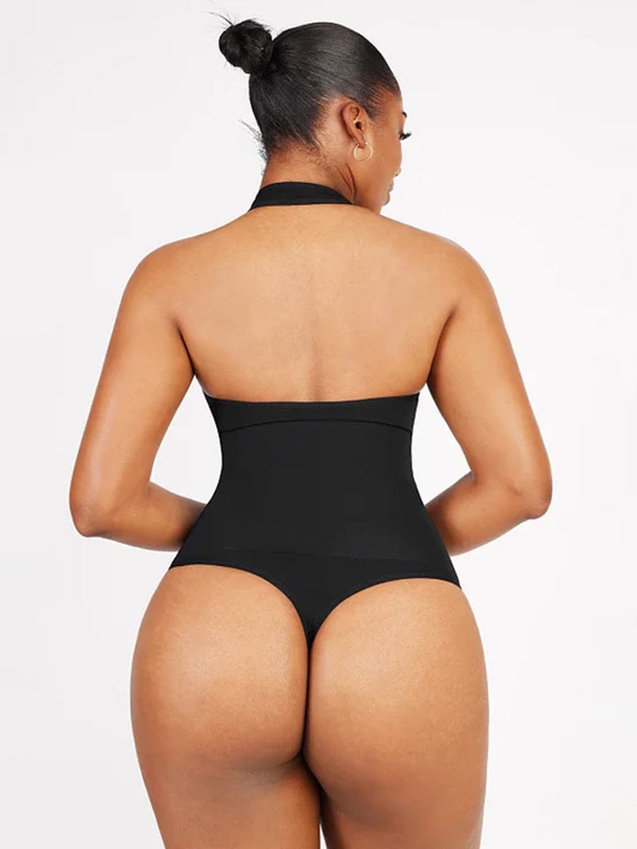Elegant Seamless Hanging Neck Bodysuit Shapewear