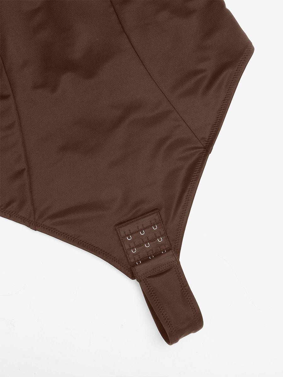 Sculpting Deep V-Neck Thong Bodysuit with Built-in Support