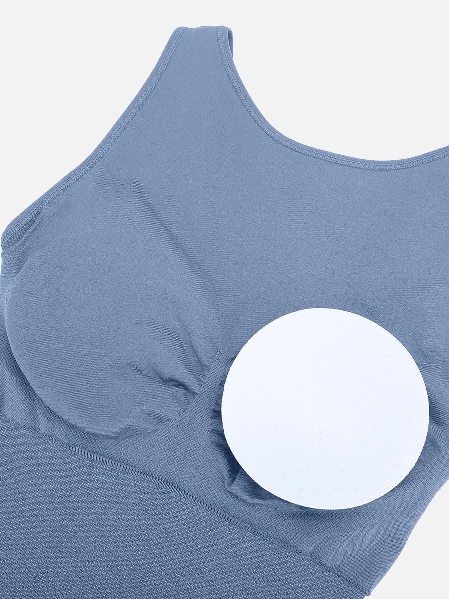 Seamless Round Neck Shaping Bodysuit with Removable Cups