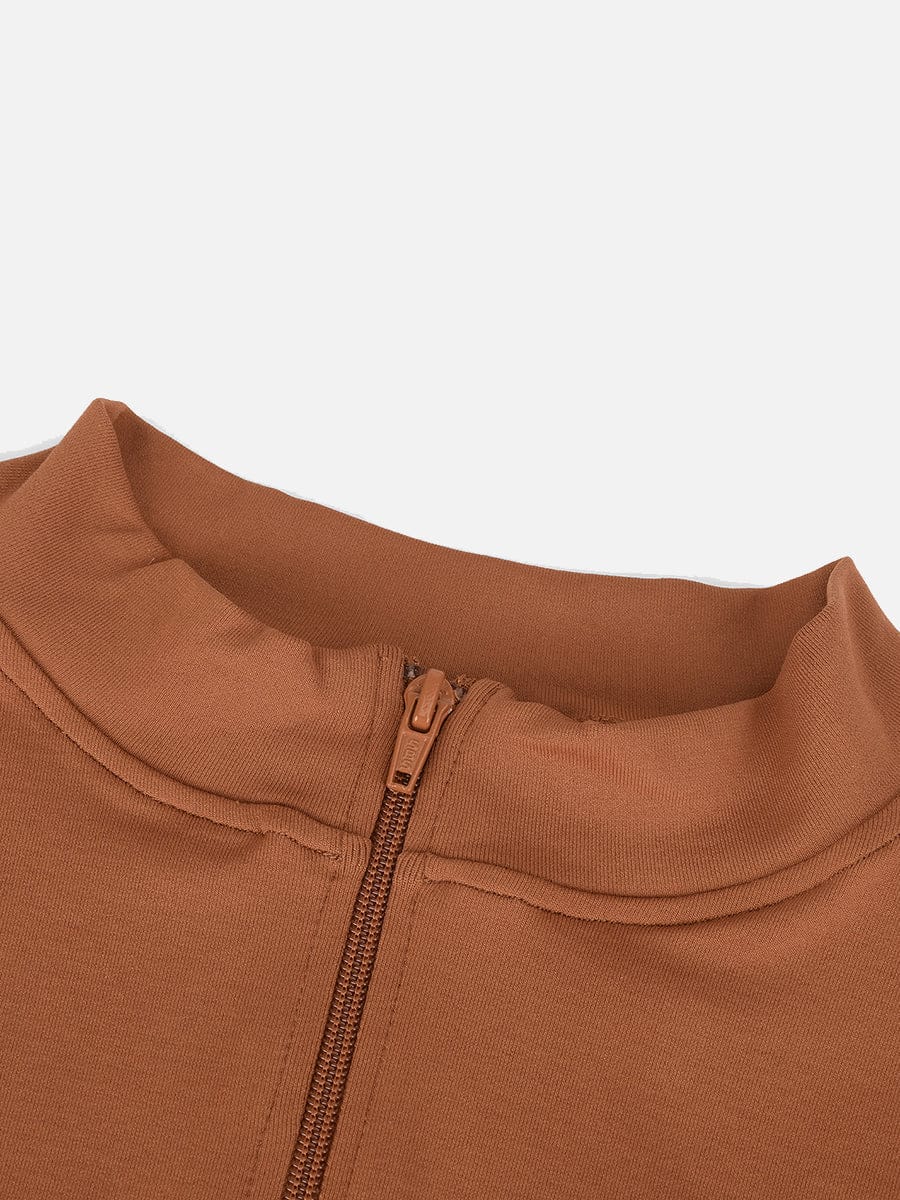 Sleek Seamless Zippered Long Sleeve Bodysuit