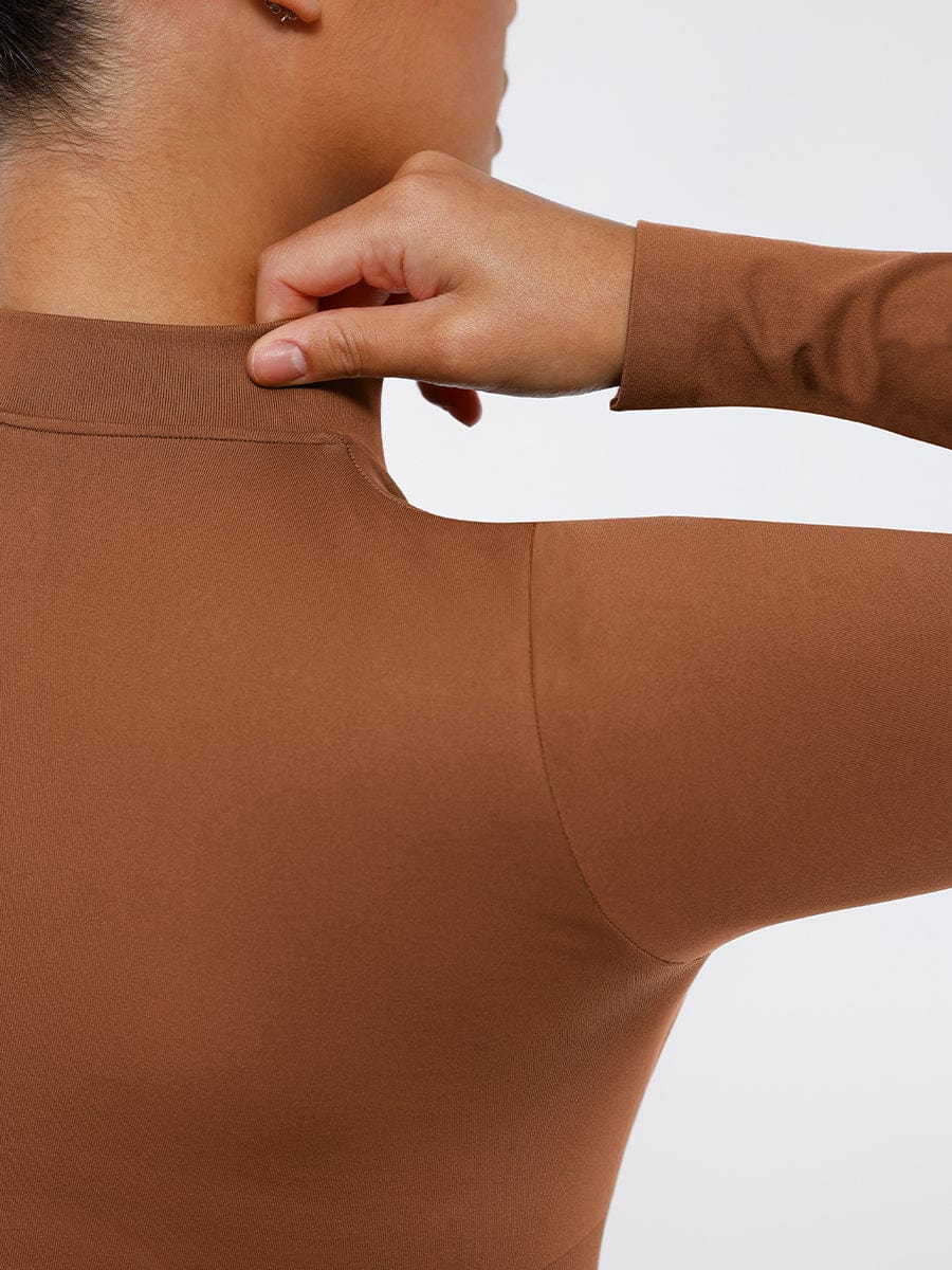 Sleek Seamless Zippered Long Sleeve Bodysuit