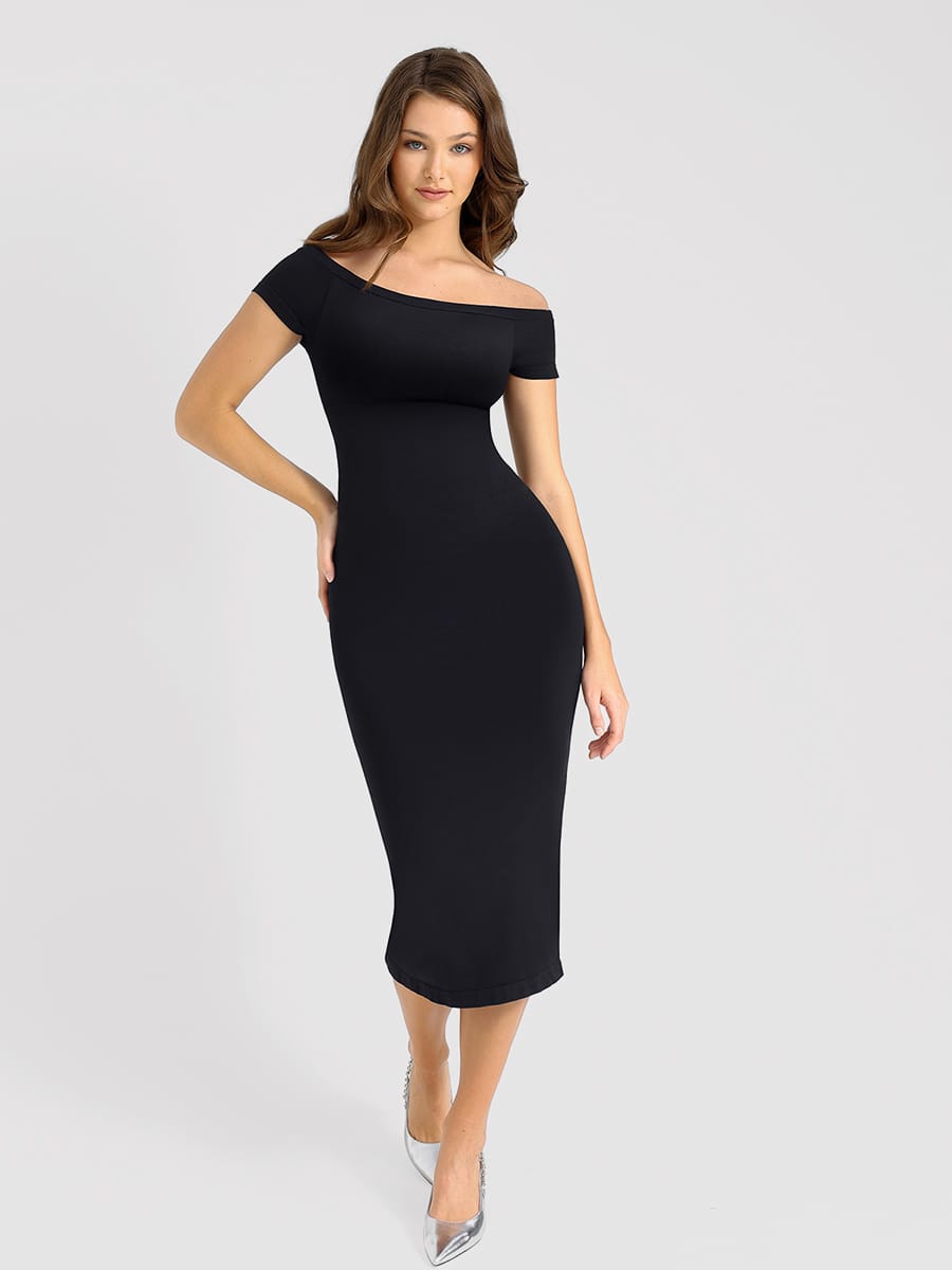 Eco-Friendly Seamless Short-Sleeved Shaping Dress