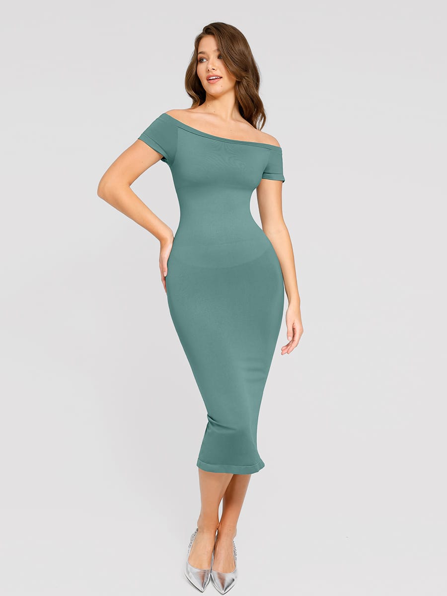 Eco-Friendly Seamless Short-Sleeved Shaping Dress