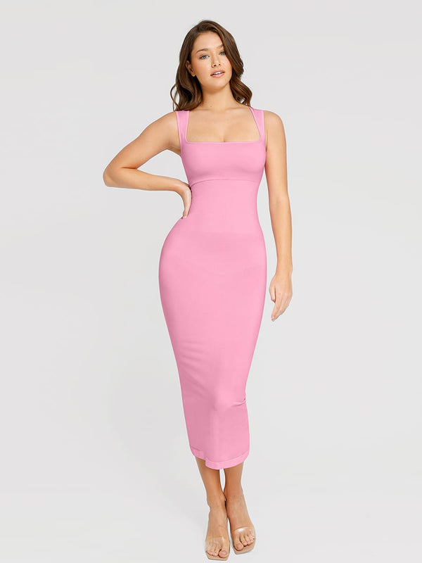Eco-Chic Seamless 360° Waist Control Spaghetti Strap Dress