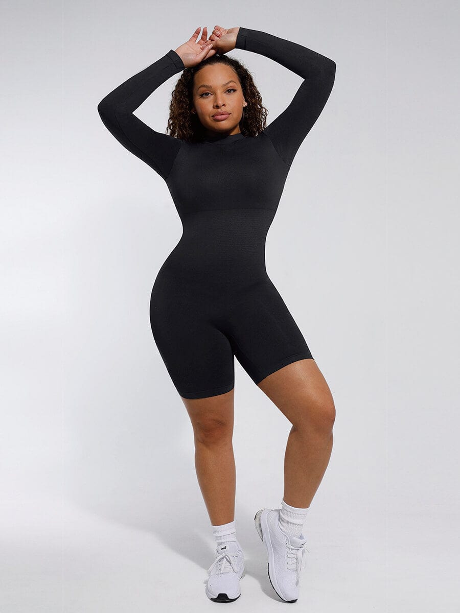 Seamless Tummy Control Jumpsuit with Bust Support & Removable Cups