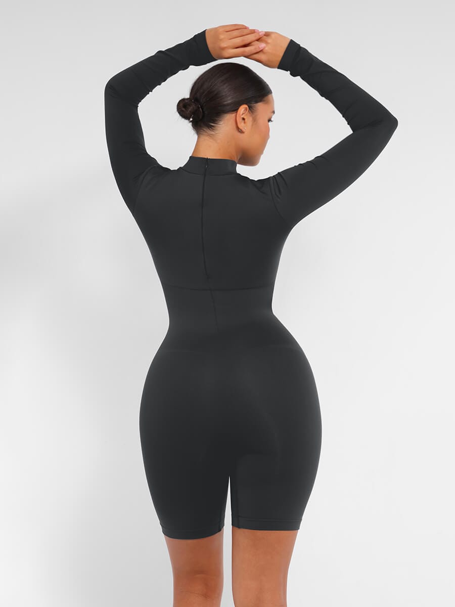 Seamless Tummy Control Jumpsuit with Bust Support & Removable Cups