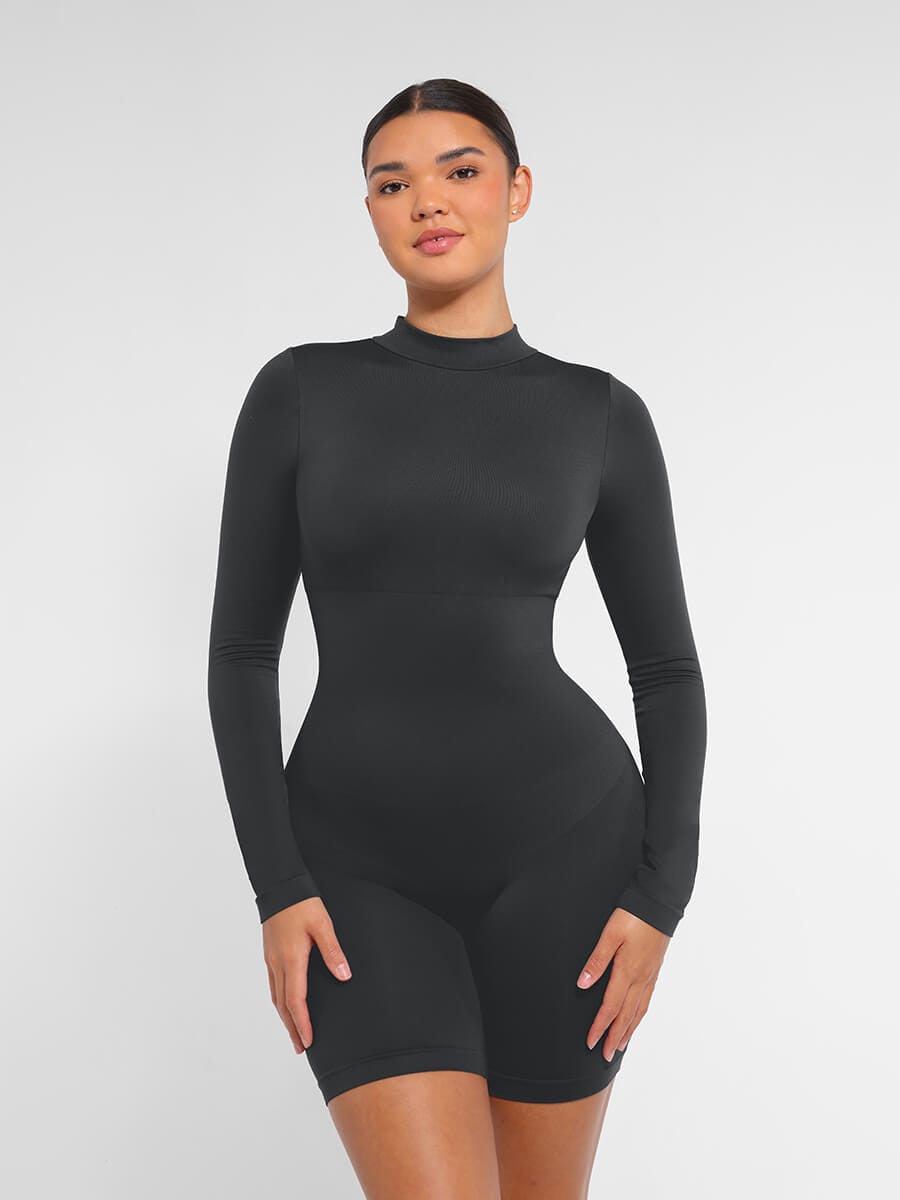 Seamless Tummy Control Jumpsuit with Bust Support & Removable Cups