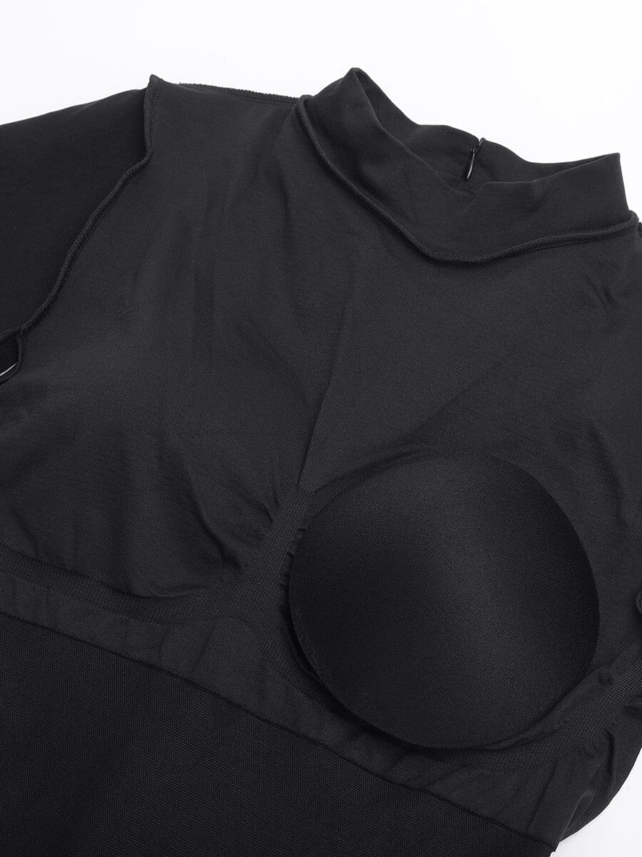 Seamless Tummy Control Jumpsuit with Bust Support & Removable Cups
