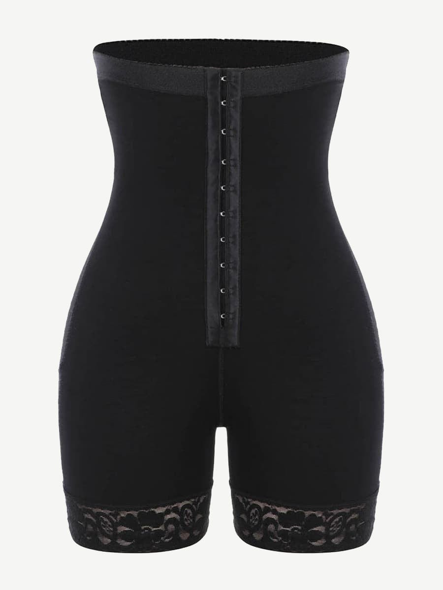 Queen Size High Waist Post-Surgical Slimming Shorts with Lace Details