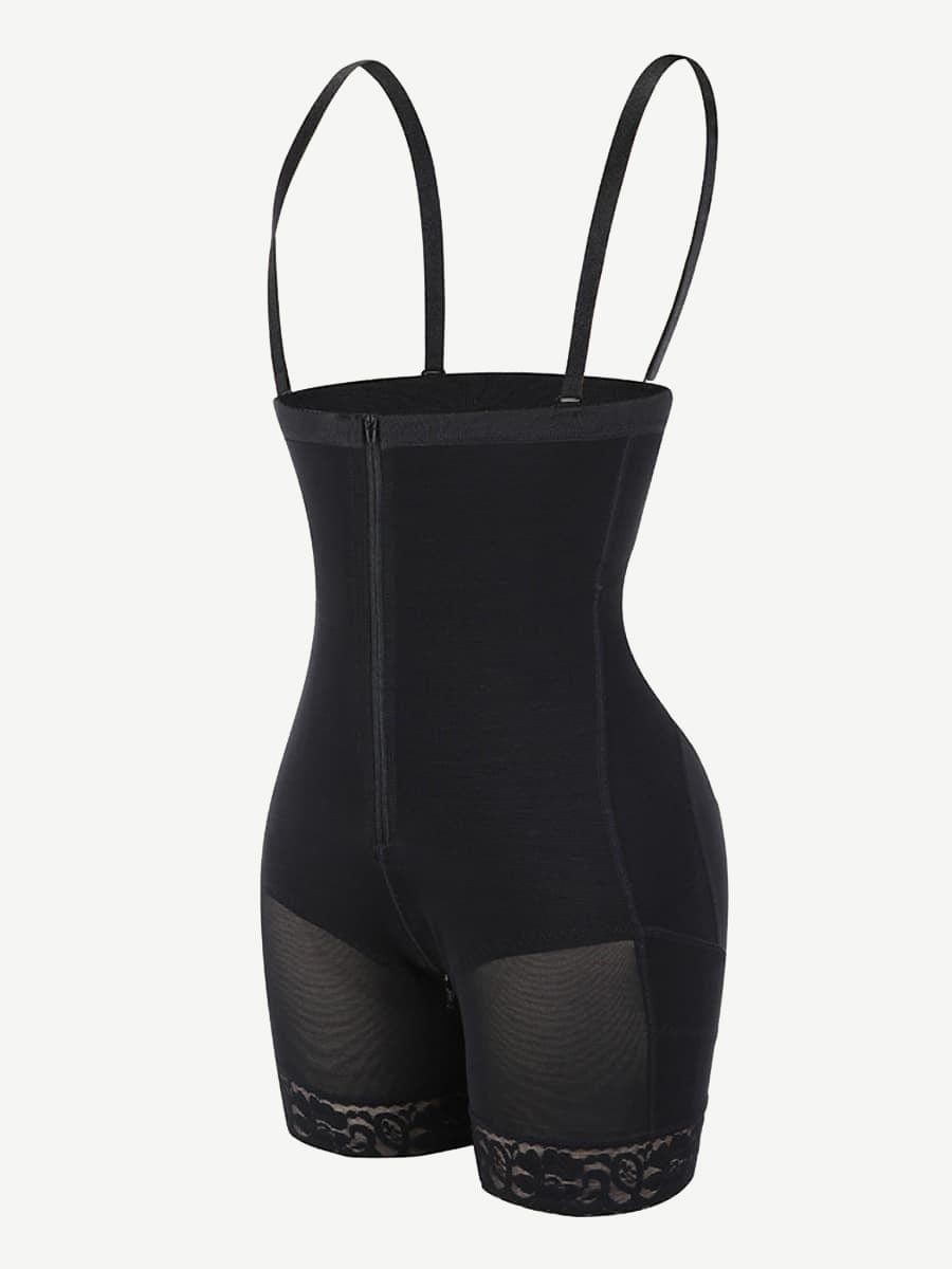 Detachable Straps Post-Op Full Body Shaper with Zipper Tummy Control