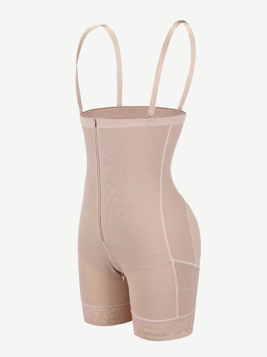 Detachable Straps Post-Op Full Body Shaper with Zipper Tummy Control