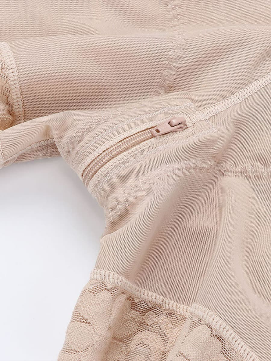 Detachable Straps Post-Op Full Body Shaper with Zipper Tummy Control