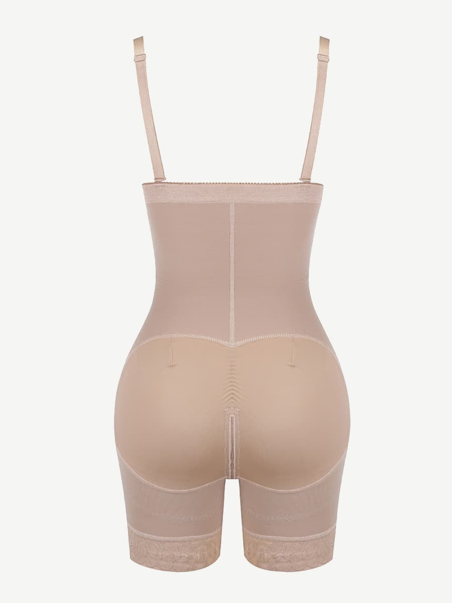 Detachable Straps Post-Op Full Body Shaper with Zipper Tummy Control